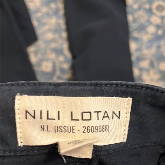 Nili Lotan Blue Frayed Hem Pockets Crop Pants Business Casual Minimalist Modern - Picture 9 of 15